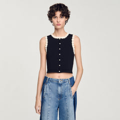 Crochet cardigan Black Sandro Women