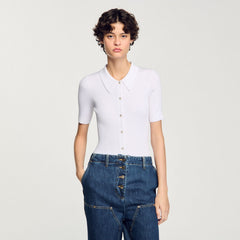 Rib knit cardigan White Sandro Women