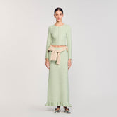 Rhinestone cardigan Almond Green Sandro Women
