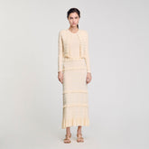 Ruffled cardigan Ecru Sandro Women