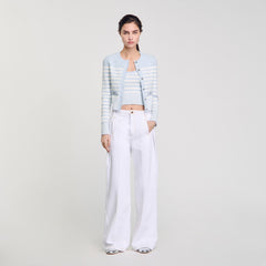 Striped cardigan Sky Blue Sandro Women