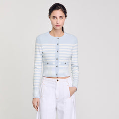 Striped cardigan Sky Blue Sandro Women