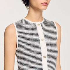 Striped cardigan Black / White Sandro Women