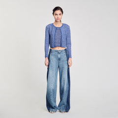 Glitter knit cardigan Royal Blue Sandro Women