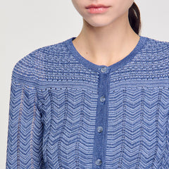 Glitter knit cardigan Royal Blue Sandro Women