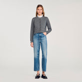 Cardigan with detachable ruffle collar Grey Sandro Women