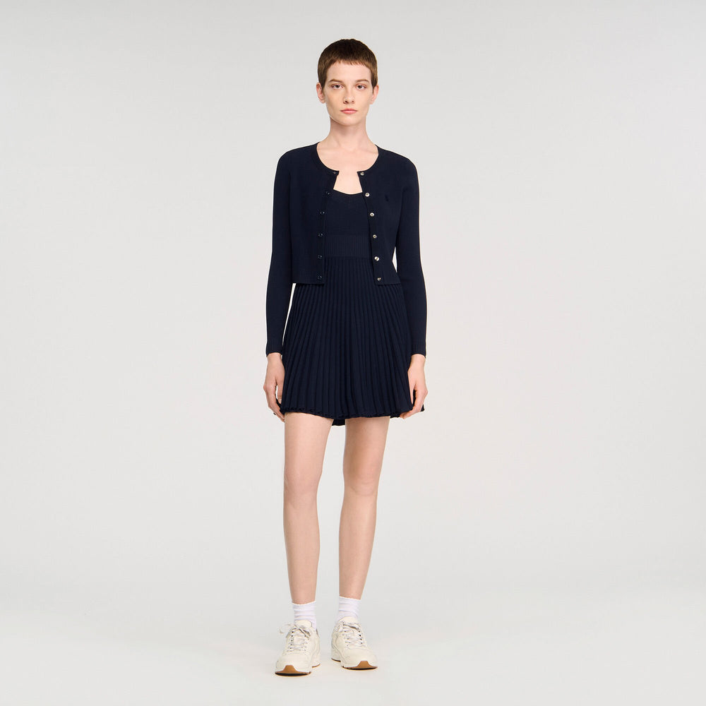 Polo shirt with decorative buttons Navy Blue Sandro Women