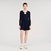 Polo shirt with decorative buttons Navy Blue Sandro Women