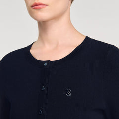 Polo shirt with decorative buttons Navy Blue Sandro Women