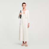 Cropped rib knit cardigan Ecru Sandro Women