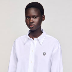 Cropped poplin shirt White Sandro Women