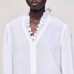 Flowy silk shirt White Sandro Women