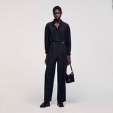 Flowy silk shirt Black Sandro Women