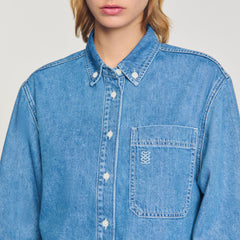 Denim cropped shirt Blue Jean Sandro Women