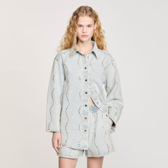 Denim shirt with rhinestones Light Bu Jean Sandro Women