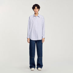 Striped rhinestone shirt White Sandro Women