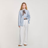 Long tie-back shirt Sky Blue Sandro Women