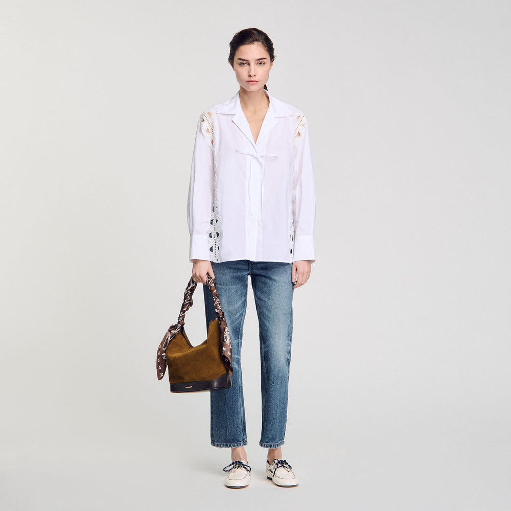 Poplin shirt White Sandro Women