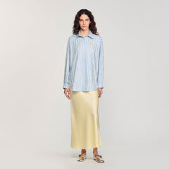 Rhinestone shirt Sky Blue Sandro Women