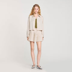 Striped rhinestone shirt Khaki / Pink Sandro Women