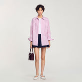 Striped rhinestone shirt Pink Sandro Women