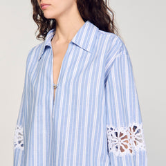 Striped shirt Blu / White Sandro Women