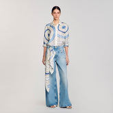 Spiral-motif long sleeve shirt Sky Blue Sandro Women