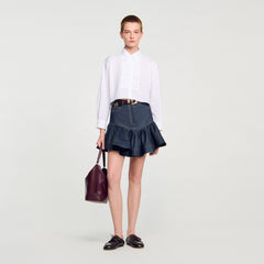Cropped shirt with bow detail White Sandro Women