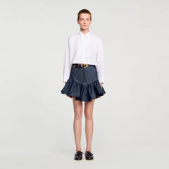 Cropped shirt with bow detail White Sandro Women