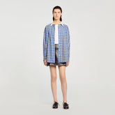 Rhinestone checkered shirt Blue Sandro Women