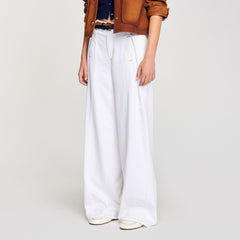 Topstitched wide-leg jeans White Sandro Women