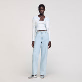 Faded wide-leg jeans Blue Jean Sandro Women