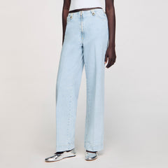 Faded wide-leg jeans Blue Jean Sandro Women