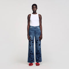 Embroidered jeans Blue Jean Sandro Women