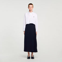 Curb chain buckle pleated skirt Black Sandro Women