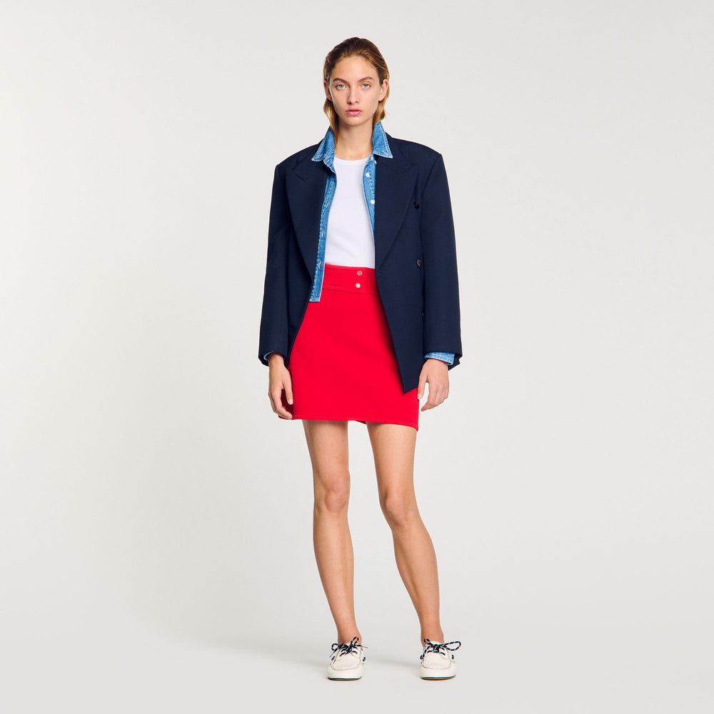 Mini knit skirt Red Sandro Women