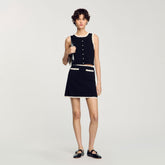 Mini skirt with crochet details Black Sandro Women