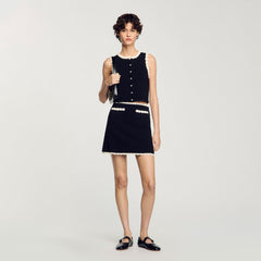 Mini skirt with crochet details Black Sandro Women