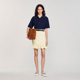 Knitted skirt with ruffle Light Yellow Sandro Women