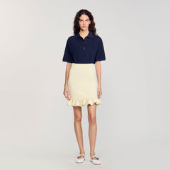 Knitted skirt with ruffle Light Yellow Sandro Women