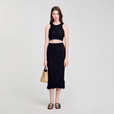 Knit midi skirt Black Sandro Women
