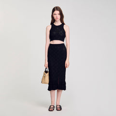 Knit midi skirt Black Sandro Women