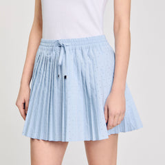 Mini pleated rhinestone skirt Sky Blue Sandro Women