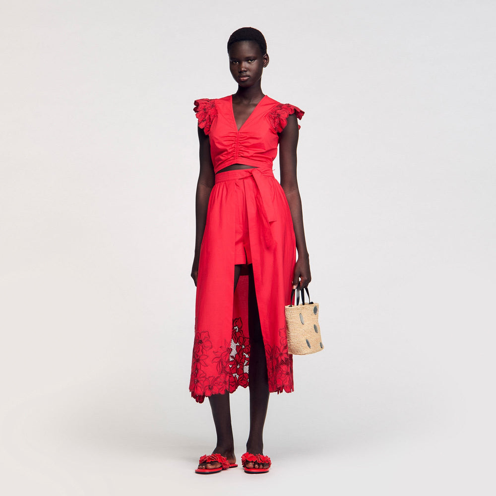 Floral skort Red Sandro Women