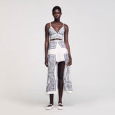 Bandana-motif skirt shorts White / Blue Sandro Women