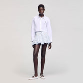 Mini guipure skirt Sky Blue Sandro Women