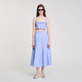 Maxi striped skirt Blu / White Sandro Women