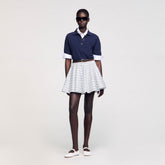 Spiral print skater skirt Blu / White Sandro Women
