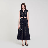 Maxi rhinestone skirt Black Sandro Women
