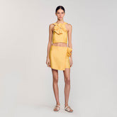 Mini skirt with ruffled detail Straw Sandro Women